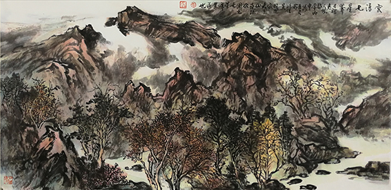 黎越常作品《云湧七星峰 》